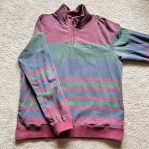 Supreme Men's Multicolor Striped Zip-Up Sweater